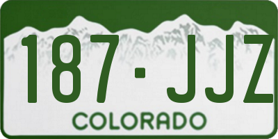 CO license plate 187JJZ