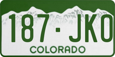 CO license plate 187JKO