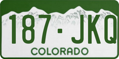 CO license plate 187JKQ