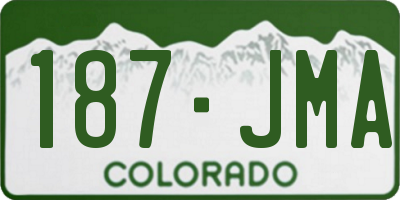 CO license plate 187JMA