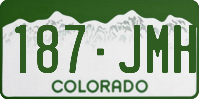 CO license plate 187JMH