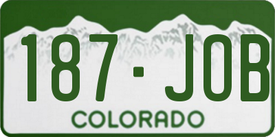 CO license plate 187JOB