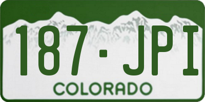 CO license plate 187JPI