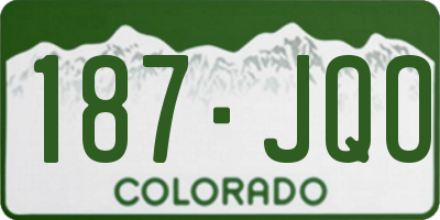 CO license plate 187JQO