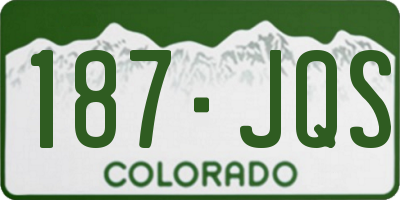 CO license plate 187JQS