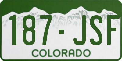 CO license plate 187JSF