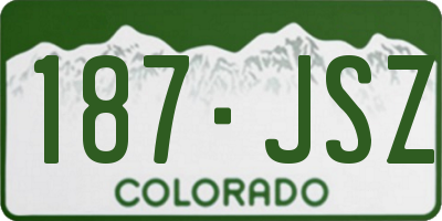 CO license plate 187JSZ