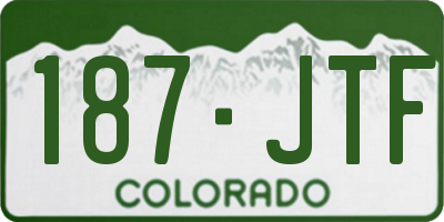 CO license plate 187JTF