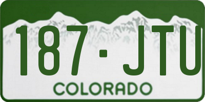 CO license plate 187JTU