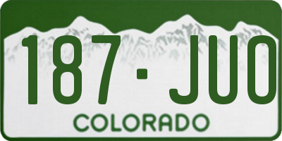 CO license plate 187JUO