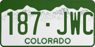 CO license plate 187JWC