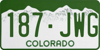 CO license plate 187JWG