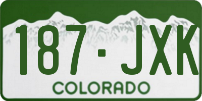 CO license plate 187JXK