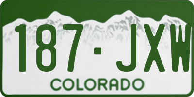 CO license plate 187JXW