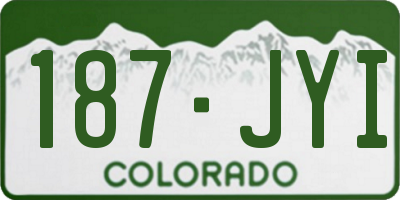 CO license plate 187JYI