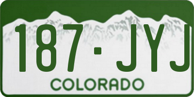 CO license plate 187JYJ