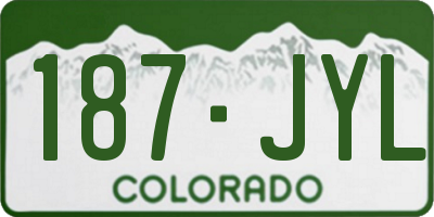 CO license plate 187JYL