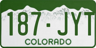 CO license plate 187JYT