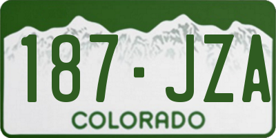 CO license plate 187JZA