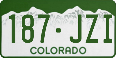 CO license plate 187JZI