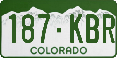 CO license plate 187KBR