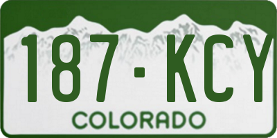 CO license plate 187KCY