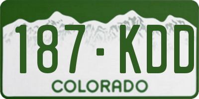CO license plate 187KDD