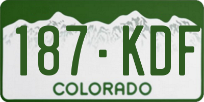 CO license plate 187KDF