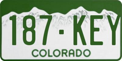 CO license plate 187KEY