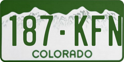 CO license plate 187KFN
