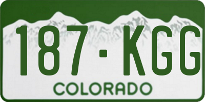 CO license plate 187KGG