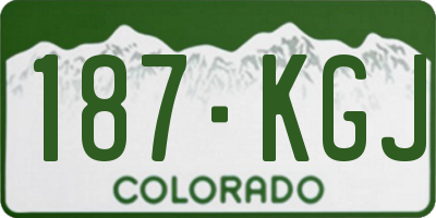 CO license plate 187KGJ
