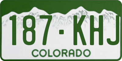 CO license plate 187KHJ