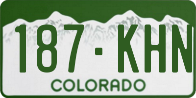 CO license plate 187KHN