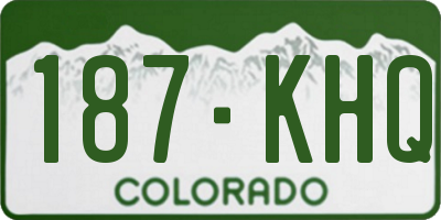 CO license plate 187KHQ