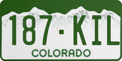 CO license plate 187KIL