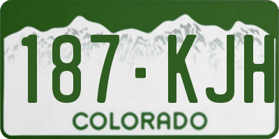 CO license plate 187KJH
