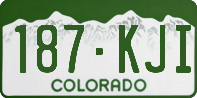 CO license plate 187KJI