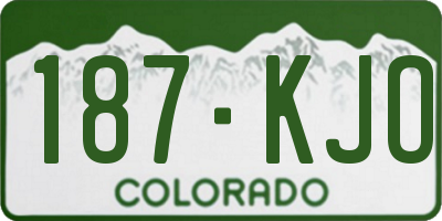CO license plate 187KJO