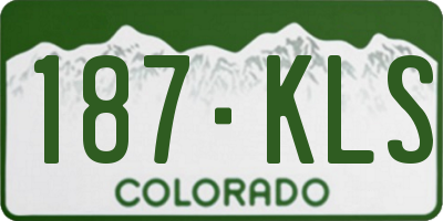CO license plate 187KLS