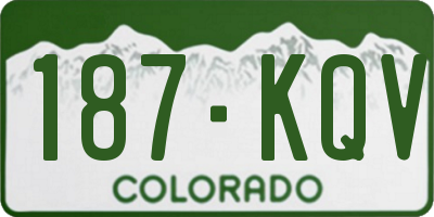 CO license plate 187KQV