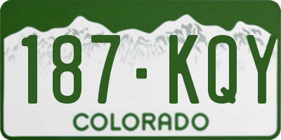 CO license plate 187KQY