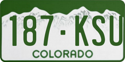 CO license plate 187KSU