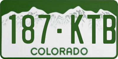 CO license plate 187KTB