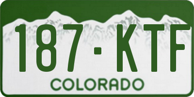 CO license plate 187KTF
