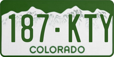 CO license plate 187KTY
