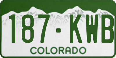 CO license plate 187KWB