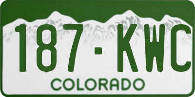 CO license plate 187KWC