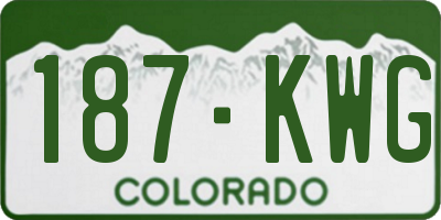 CO license plate 187KWG
