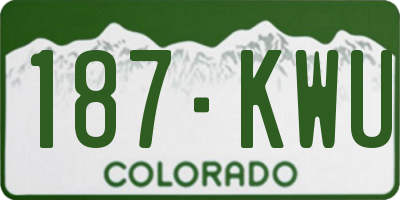 CO license plate 187KWU